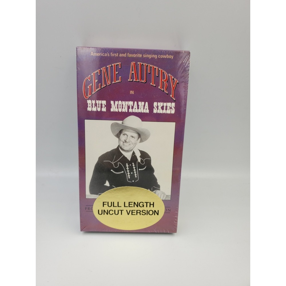 Blue‎ Montana Skies 1939 VHS, Full Length Uncut Version B&W Western Gene Autry